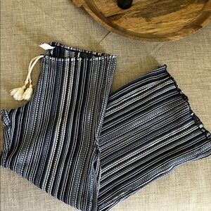 BECCA Blue and White Striped Knit Top